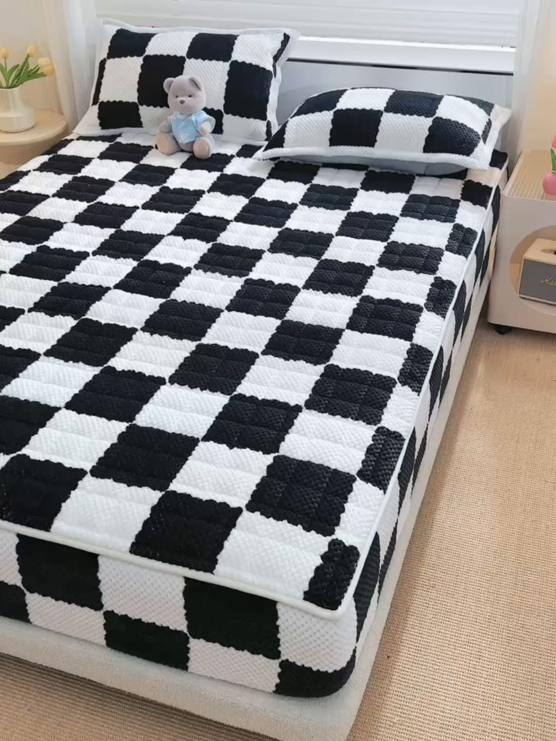 91家纺网 家纺一手货源 找家纺 （总）云木里 2025新款速暖豆豆绒夹棉床笠