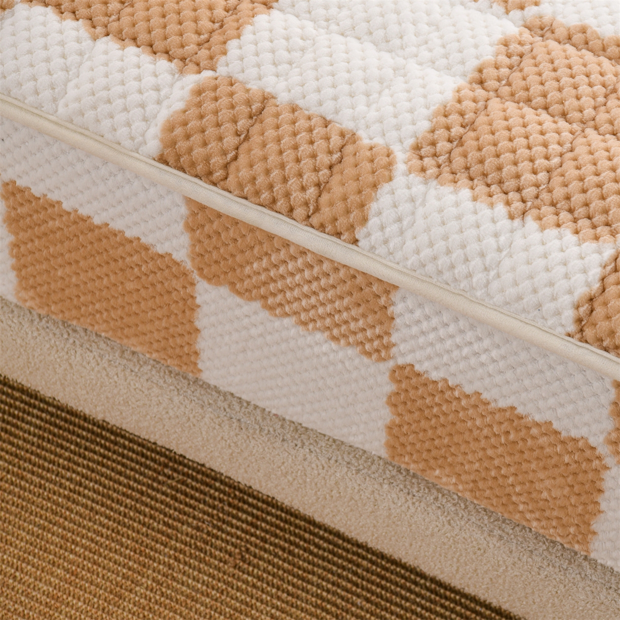 91家纺网 家纺一手货源 找家纺 云木里 2025新款速暖豆豆绒夹棉床笠 卡其