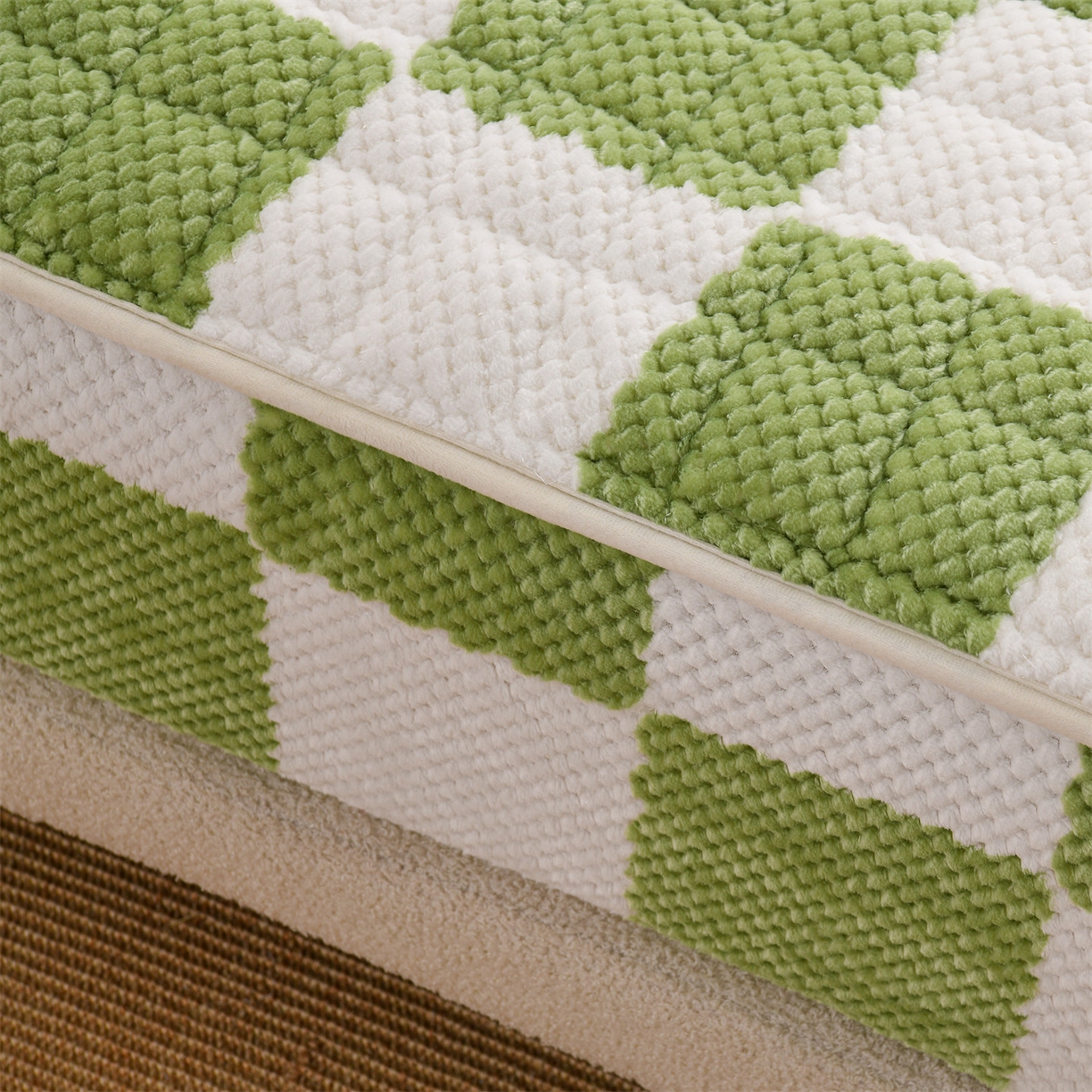 91家纺网 家纺一手货源 找家纺 云木里 2025新款速暖豆豆绒夹棉床笠 抹茶绿