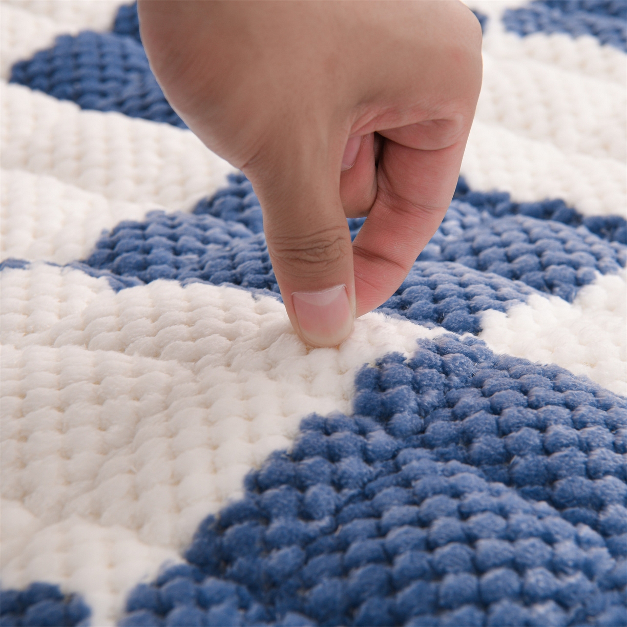 91家纺网 家纺一手货源 找家纺 云木里 2025新款速暖豆豆绒夹棉床笠 雾霾蓝