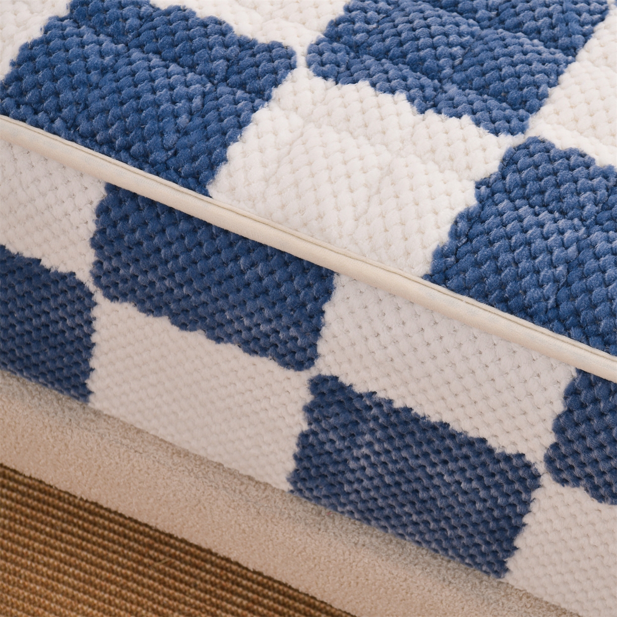 91家纺网 家纺一手货源 找家纺 云木里 2025新款速暖豆豆绒夹棉床笠 雾霾蓝