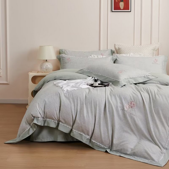 91家纺网 家纺一手货源 找家纺 （总）玖玖爱家纺 2025新款160支花边长绒棉纯棉四件套-卡曼