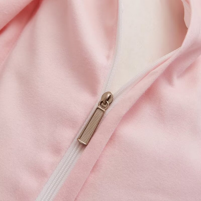 91家纺网 家纺一手货源 找家纺 玖玖爱家纺 2025新款160支花边长绒棉纯棉四件套-卡曼 卡曼-粉豆沙