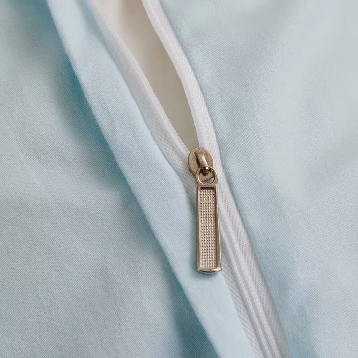 91家纺网 家纺一手货源 找家纺 玖玖爱家纺 2025新款160支花边长绒棉纯棉四件套-卡曼 卡曼-浅兰