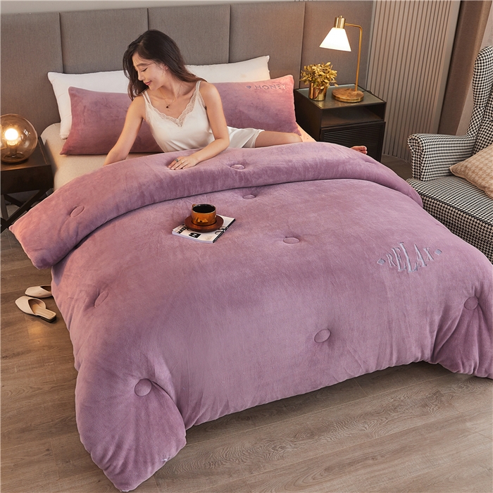 91家纺网 家纺一手货源 找家纺 （总）美梦里 2025新款A类大豆纤维双面刺绣牛奶绒冬被芯春秋被子