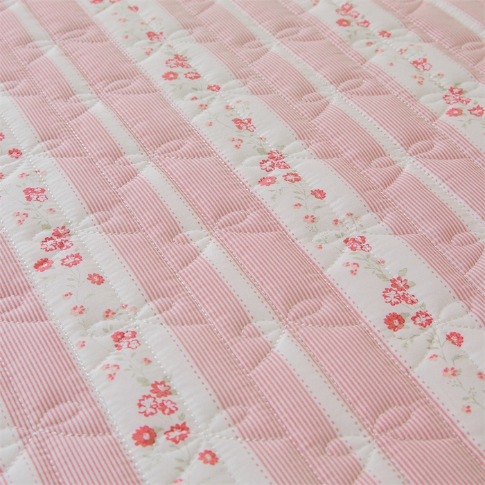 91家纺网 家纺一手货源 找家纺 缦彩 2025新款韩版全棉公主风夹棉床裙四件套纯棉花边加厚床罩套件 多丽粉