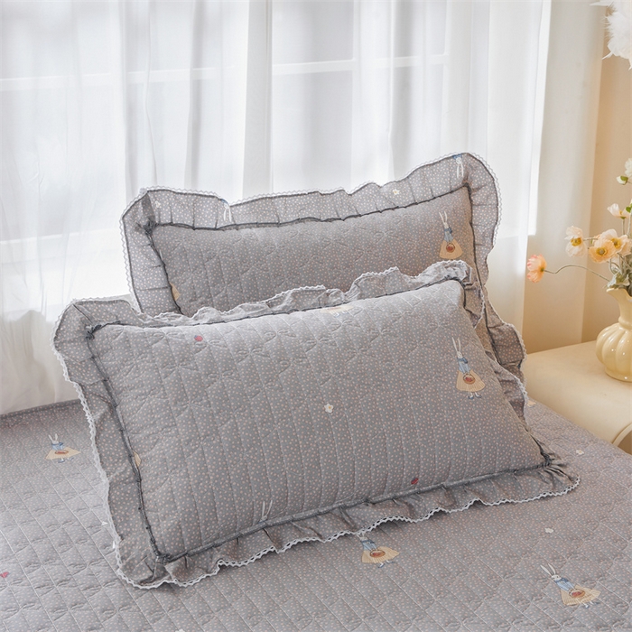 91家纺网 家纺一手货源 找家纺 缦彩 2025新款韩版全棉公主风夹棉床裙四件套纯棉花边加厚床罩套件 小萝莉