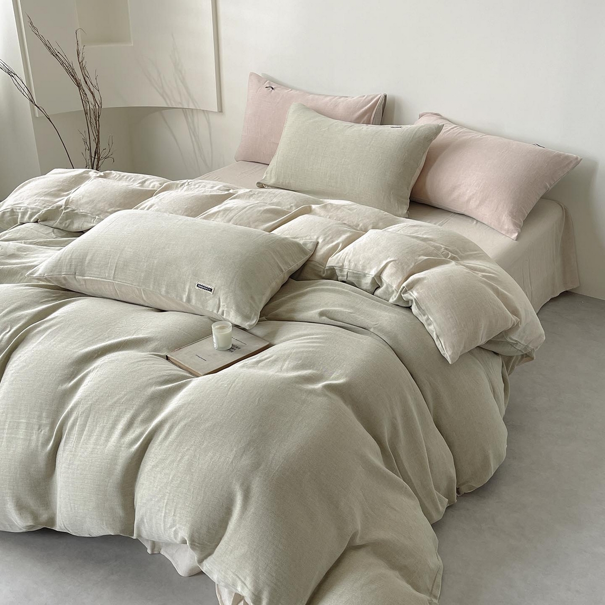 91家纺网 家纺一手货源 找家纺 （总）2025新款休闲风超柔棉麻四件套简约纯棉全棉复古风素色亚麻高端床上用品四季通用