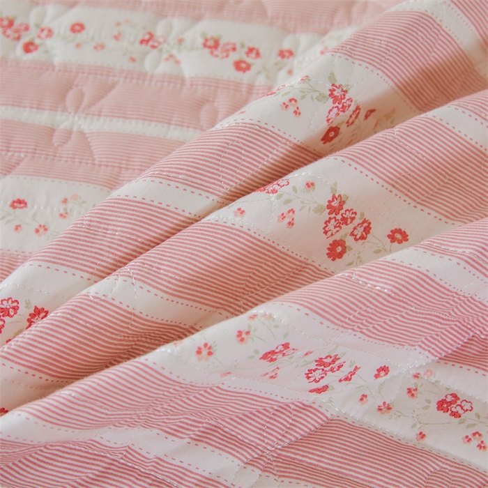 91家纺网 家纺一手货源 找家纺 缦彩 2025新款韩版100%全棉公主风夹棉床裙纯棉花边加厚床罩单件 多丽粉