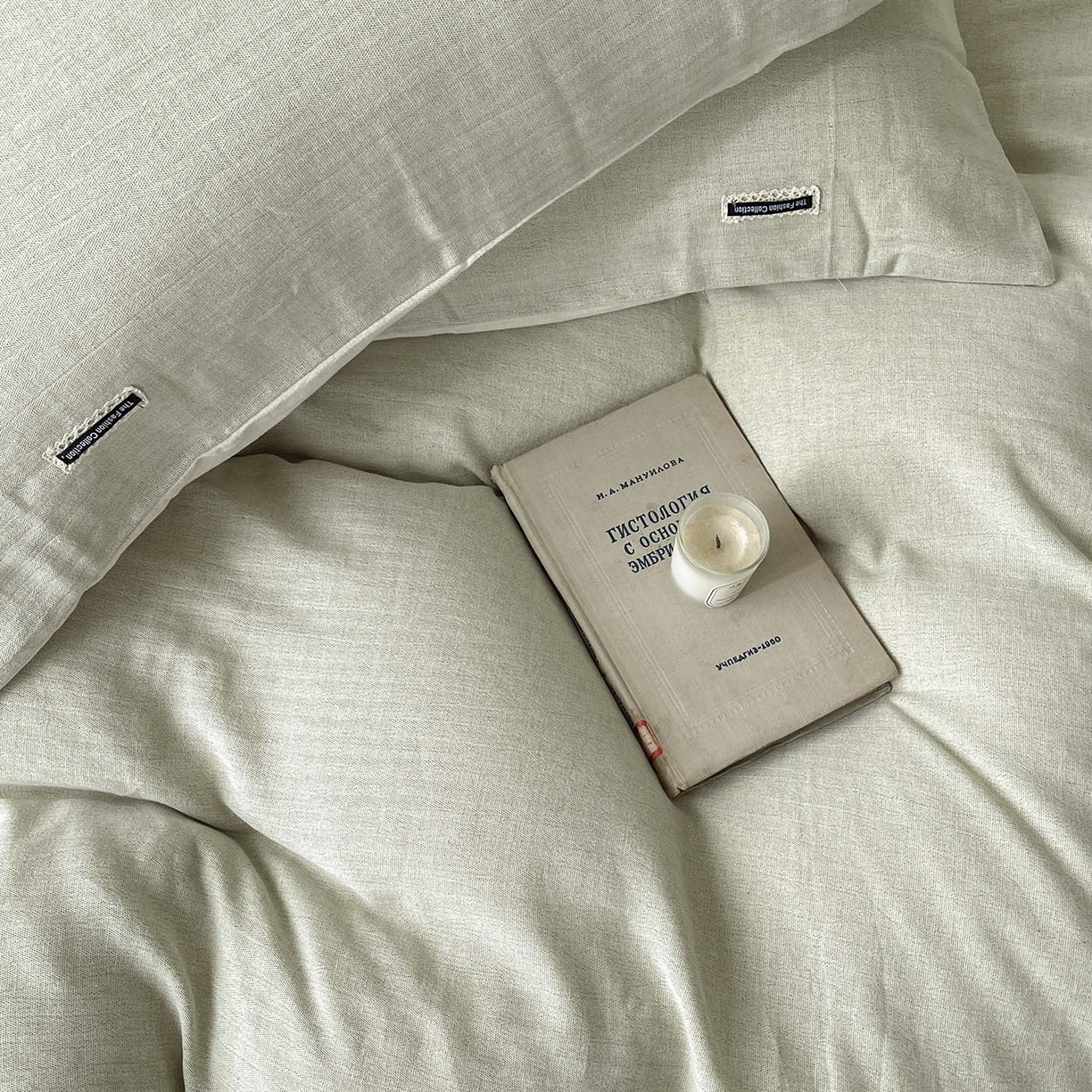 91家纺网 家纺一手货源 找家纺 2025新款休闲风超柔棉麻四件套简约纯棉全棉复古风素色亚麻高端床上用品四季通用 安缦-绿