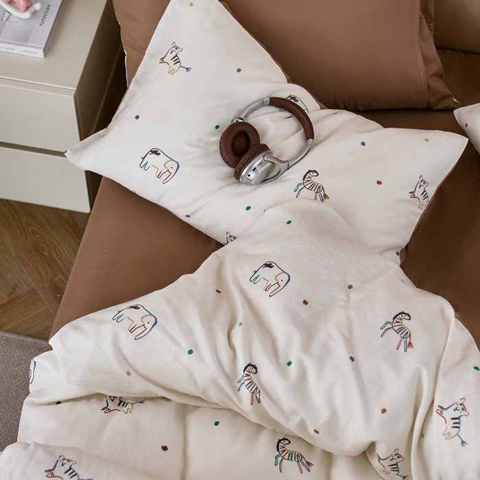 91家纺网 家纺一手货源 找家纺 （总）千朵森 2025新款亲肤舒适高品质双层纱套件四件套-西海