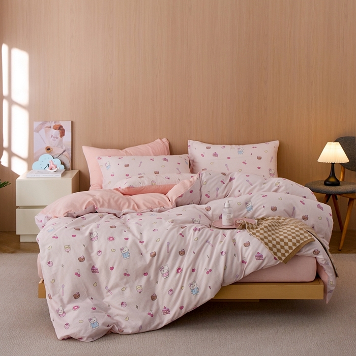 91家纺网 家纺一手货源 找家纺 千朵森 2025新款亲肤舒适高品质双层纱套件四件套-西海 西海— 甜心