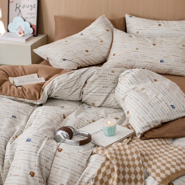 91家纺网 家纺一手货源 找家纺 千朵森 2025新款亲肤舒适高品质双层纱套件四件套-西海 西海—象言