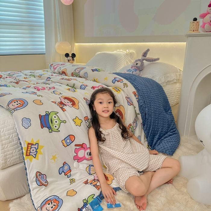 91家纺网 家纺一手货源 找家纺 （总）晚爱家纺（原晚安家居） 迪士尼豆豆被A类针织棉儿童大豆被春秋冬被子被芯豆豆绒