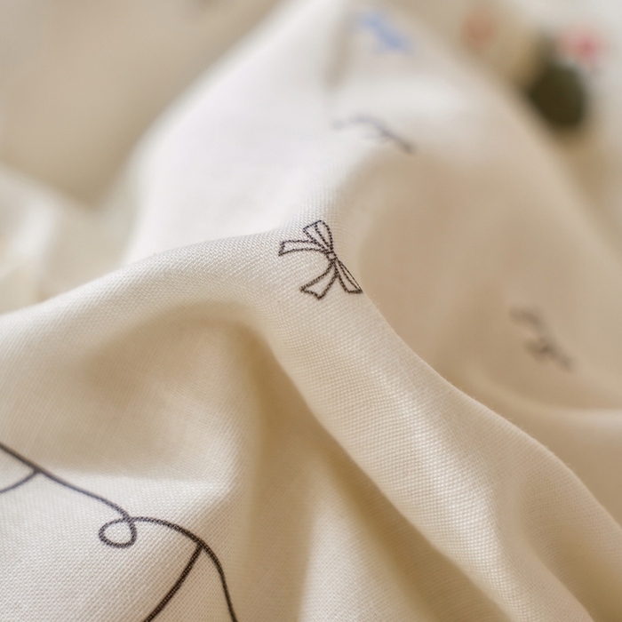 91家纺网 家纺一手货源 找家纺 千朵森 2025新款亲肤舒适高品质双层纱套件四件套-西海 西海—派对