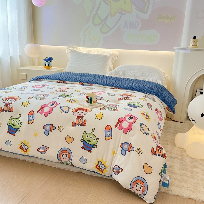 91家纺网 家纺一手货源 找家纺 （总）晚爱家纺（原晚安家居） 迪士尼豆豆被A类针织棉儿童大豆被春秋冬被子被芯豆豆绒