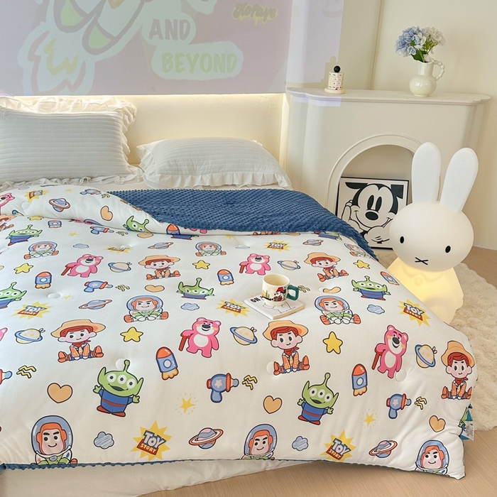 91家纺网 家纺一手货源 找家纺 （总）晚爱家纺（原晚安家居） 迪士尼豆豆被A类针织棉儿童大豆被春秋冬被子被芯豆豆绒