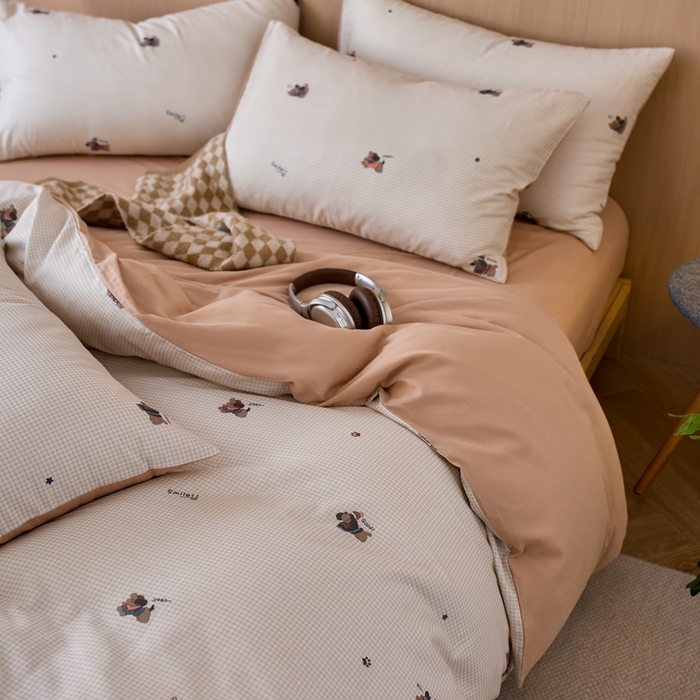 91家纺网 家纺一手货源 找家纺 千朵森 2025新款亲肤舒适高品质双层纱套件四件套-西海 西海—童话