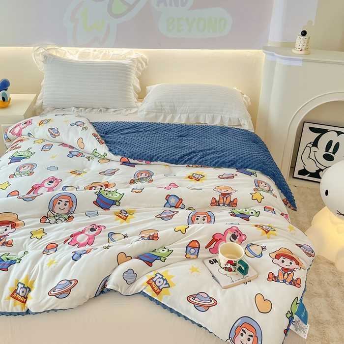 91家纺网 家纺一手货源 找家纺 （总）晚爱家纺（原晚安家居） 迪士尼豆豆被A类针织棉儿童大豆被春秋冬被子被芯豆豆绒