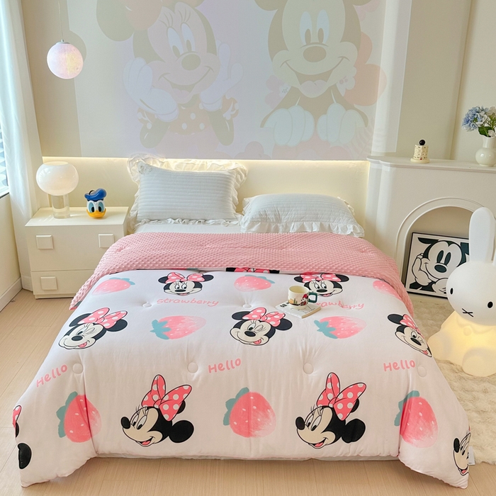 91家纺网 家纺一手货源 找家纺 （总）晚爱家纺（原晚安家居） 迪士尼豆豆被A类针织棉儿童大豆被春秋冬被子被芯豆豆绒