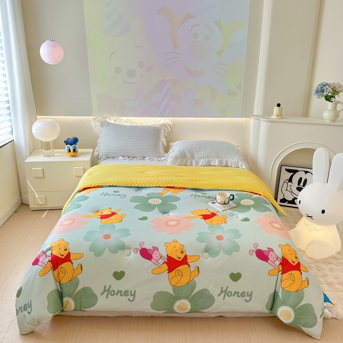 91家纺网 家纺一手货源 找家纺 （总）晚爱家纺（原晚安家居） 迪士尼豆豆被A类针织棉儿童大豆被春秋冬被子被芯豆豆绒