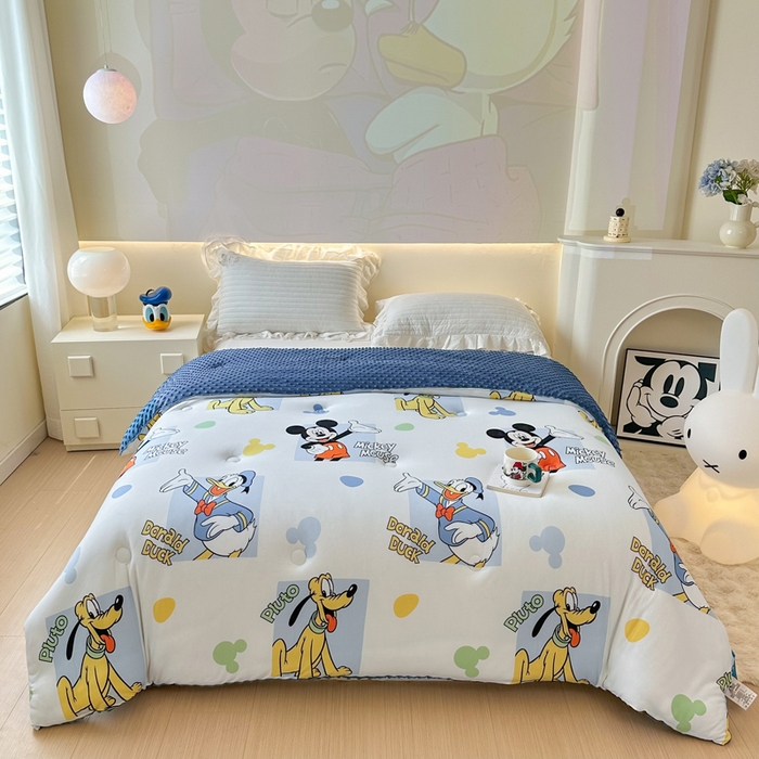 91家纺网 家纺一手货源 找家纺 （总）晚爱家纺（原晚安家居） 迪士尼豆豆被A类针织棉儿童大豆被春秋冬被子被芯豆豆绒