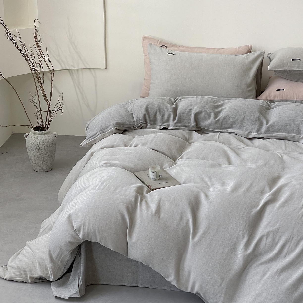 91家纺网 家纺一手货源 找家纺 （总）2025新款休闲风超柔棉麻四件套简约纯棉全棉复古风素色亚麻高端床上用品四季通用