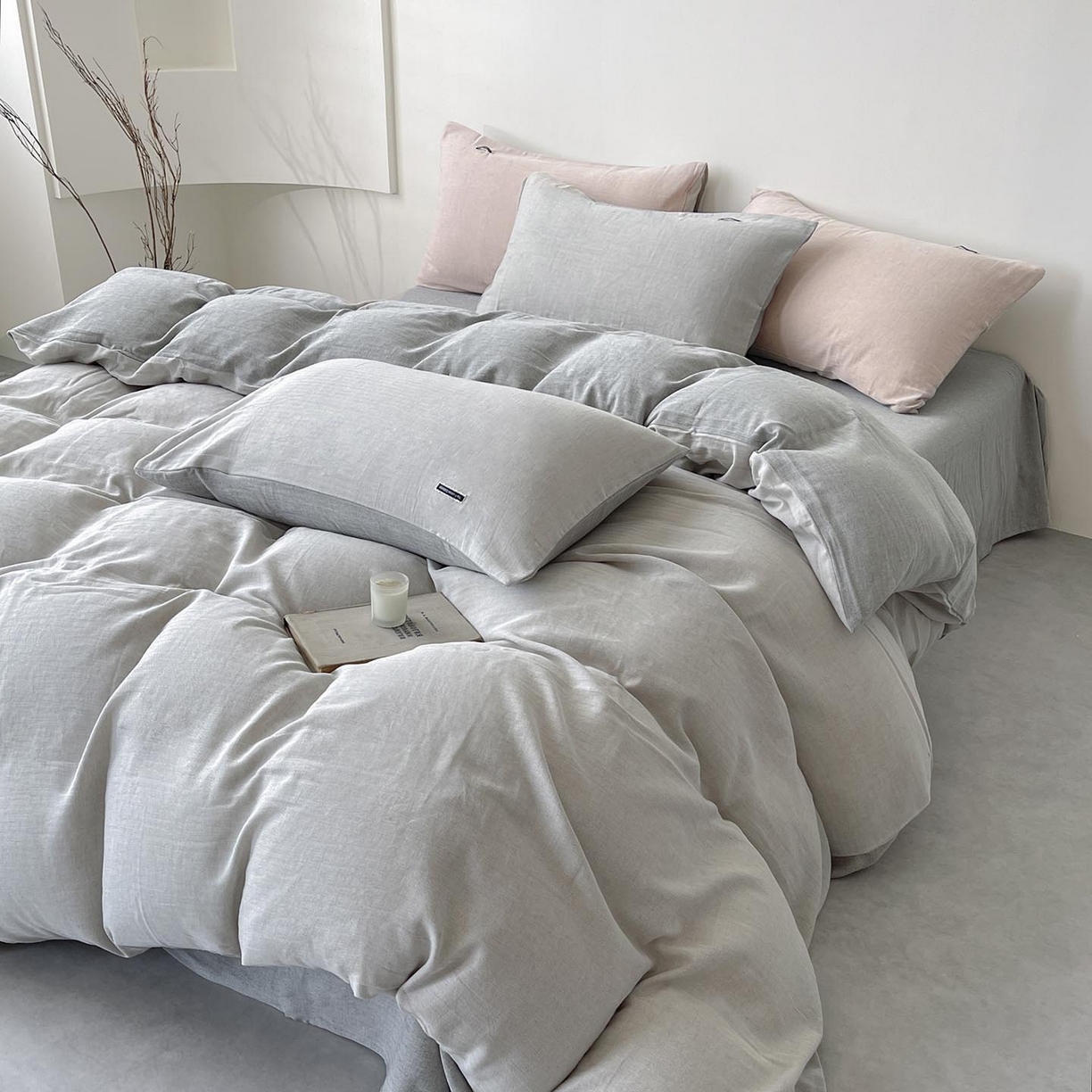 91家纺网 家纺一手货源 找家纺 （总）2025新款休闲风超柔棉麻四件套简约纯棉全棉复古风素色亚麻高端床上用品四季通用