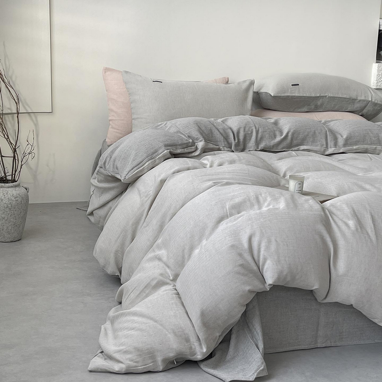 91家纺网 家纺一手货源 找家纺 （总）2025新款休闲风超柔棉麻四件套简约纯棉全棉复古风素色亚麻高端床上用品四季通用