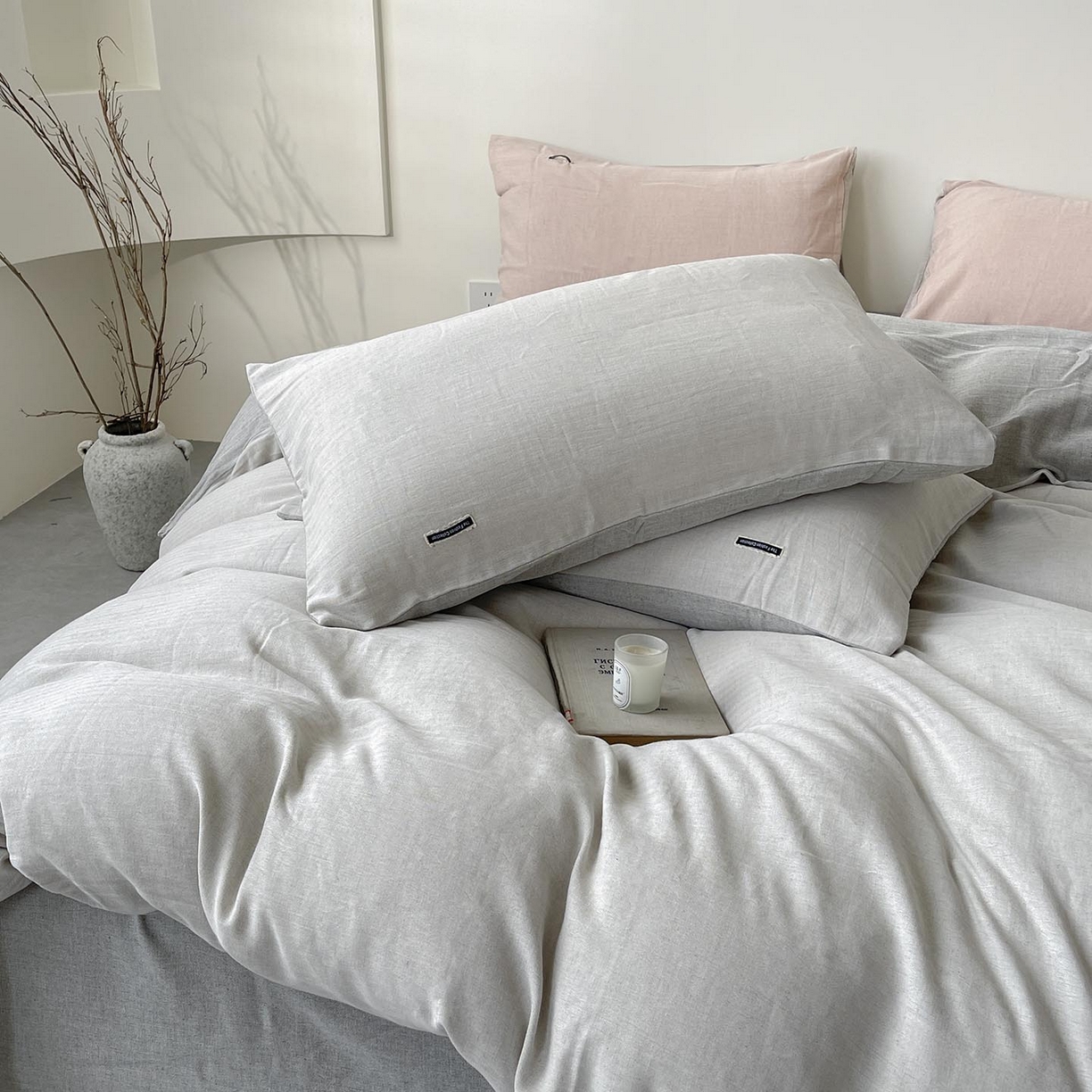 91家纺网 家纺一手货源 找家纺 （总）2025新款休闲风超柔棉麻四件套简约纯棉全棉复古风素色亚麻高端床上用品四季通用