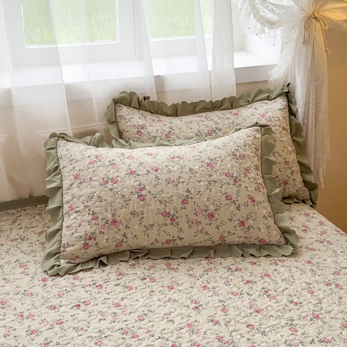 91家纺网 家纺一手货源 找家纺 （总）艺慕 2025款双层蕾丝大花边床盖