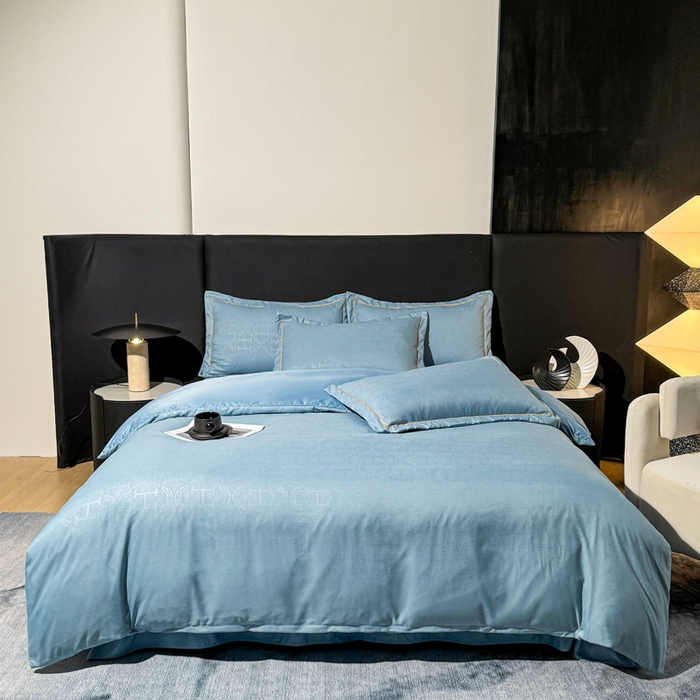 91家纺网 家纺一手货源 找家纺 栩裕纺织 2025新款宋锦绸苏云缎四件套 宾利蓝