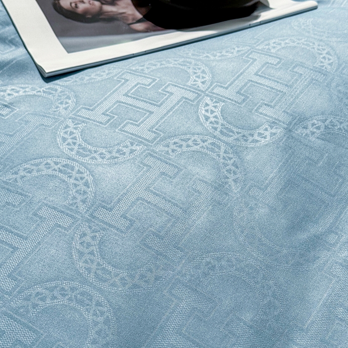 91家纺网 家纺一手货源 找家纺 栩裕纺织 2025新款宋锦绸苏云缎四件套 宾利蓝