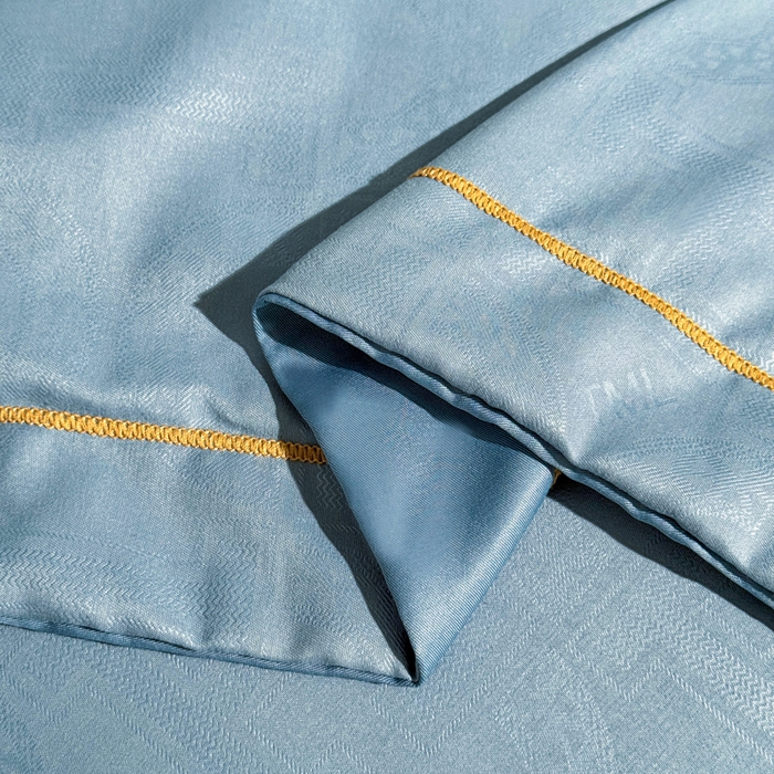 91家纺网 家纺一手货源 找家纺 栩裕纺织 2025新款宋锦绸苏云缎四件套 宾利蓝