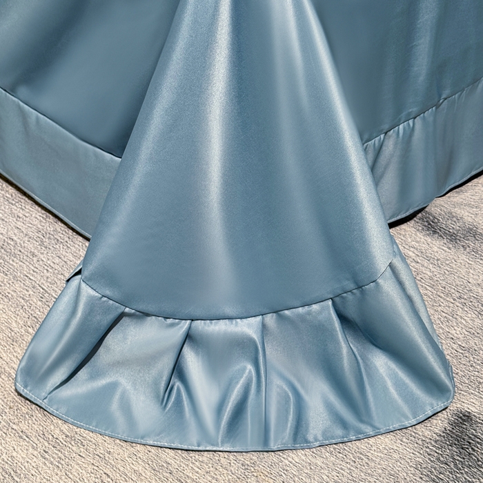 91家纺网 家纺一手货源 找家纺 栩裕纺织 2025新款宋锦绸苏云缎四件套 宾利蓝