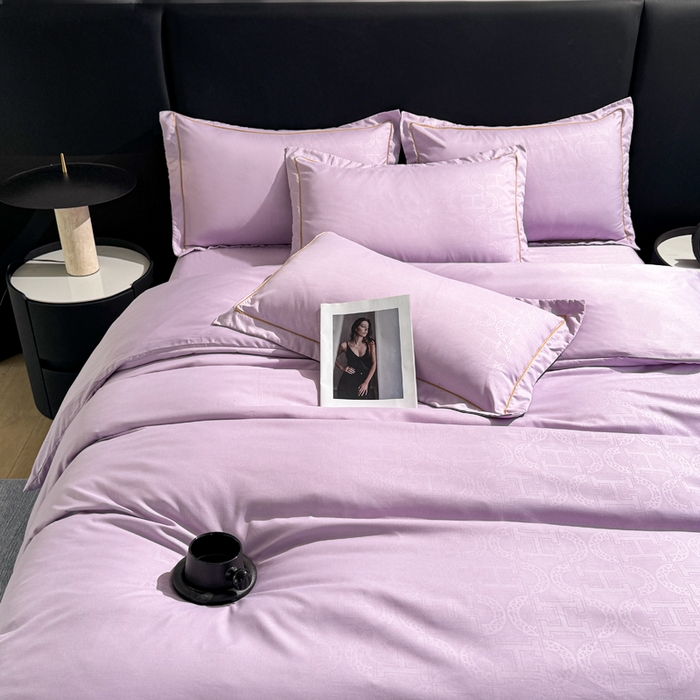 91家纺网 家纺一手货源 找家纺 栩裕纺织 2025新款宋锦绸苏云缎四件套 丁香紫