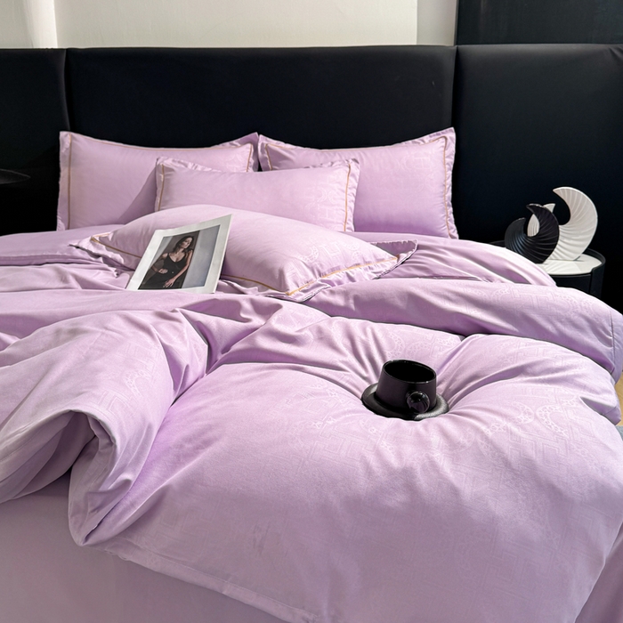 91家纺网 家纺一手货源 找家纺 栩裕纺织 2025新款宋锦绸苏云缎四件套 丁香紫