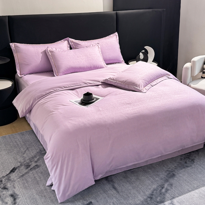 91家纺网 家纺一手货源 找家纺 栩裕纺织 2025新款宋锦绸苏云缎四件套 丁香紫