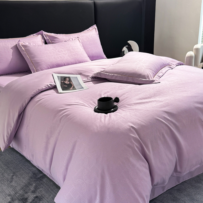 91家纺网 家纺一手货源 找家纺 栩裕纺织 2025新款宋锦绸苏云缎四件套 丁香紫