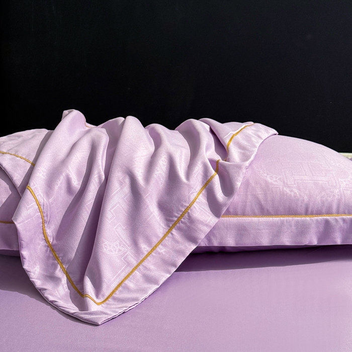 91家纺网 家纺一手货源 找家纺 栩裕纺织 2025新款宋锦绸苏云缎四件套 丁香紫