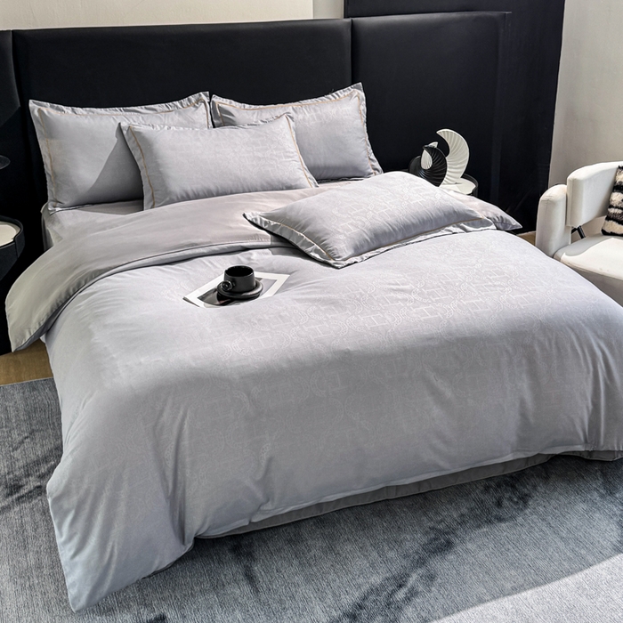 91家纺网 家纺一手货源 找家纺 栩裕纺织 2025新款宋锦绸苏云缎四件套 暮云灰