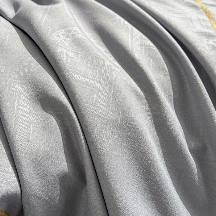 91家纺网 家纺一手货源 找家纺 栩裕纺织 2025新款宋锦绸苏云缎四件套 暮云灰