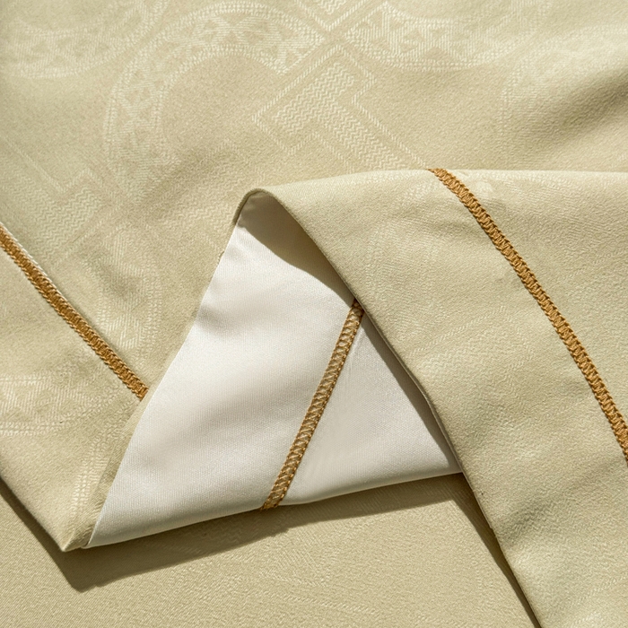 91家纺网 家纺一手货源 找家纺 栩裕纺织 2025新款宋锦绸苏云缎四件套 素茶米