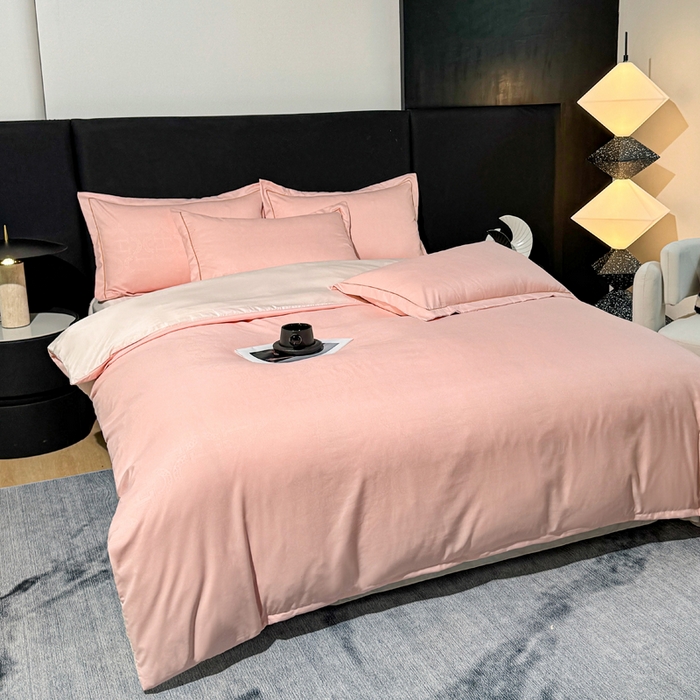 91家纺网 家纺一手货源 找家纺 栩裕纺织 2025新款宋锦绸苏云缎四件套 樱落粉