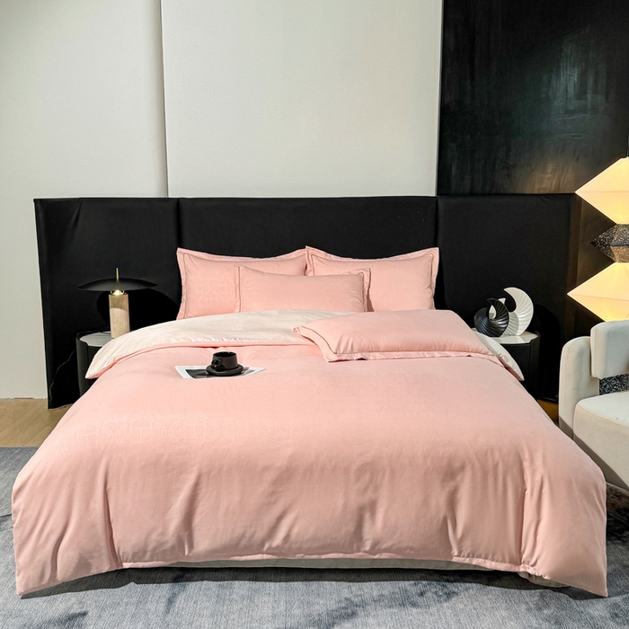 栩裕纺织 2025新款宋锦绸苏云缎四件套 樱落粉