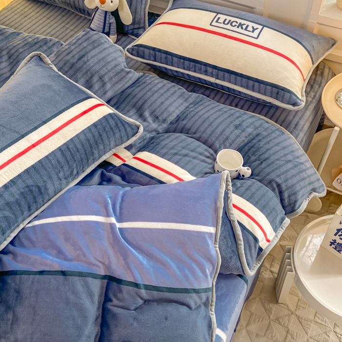 91家纺网 家纺一手货源 找家纺 518家纺 2025新高克重200g卡通印花牛奶绒四件套（支持定制）清风韵律