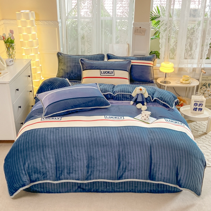 518家纺 2025新高克重200g卡通印花牛奶绒四件套（支持定制）清风韵律