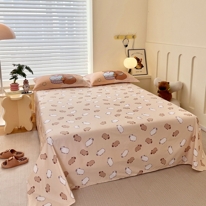 91家纺网 家纺一手货源 找家纺 （总）蘭菲家纺 2025新款全棉大版卡皮巴拉系列四件套