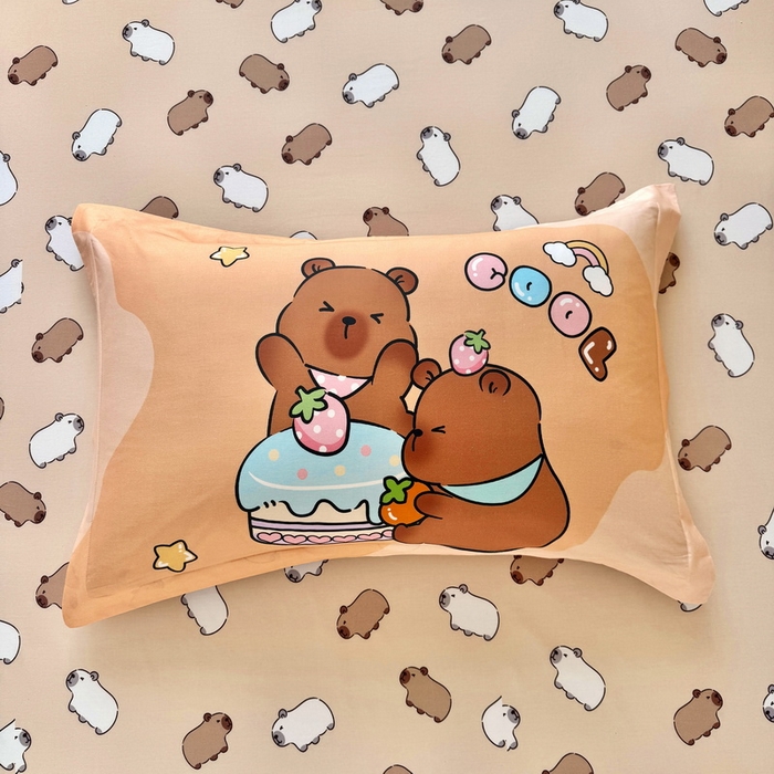 91家纺网 家纺一手货源 找家纺 （总）蘭菲家纺 2025新款全棉大版卡皮巴拉系列四件套