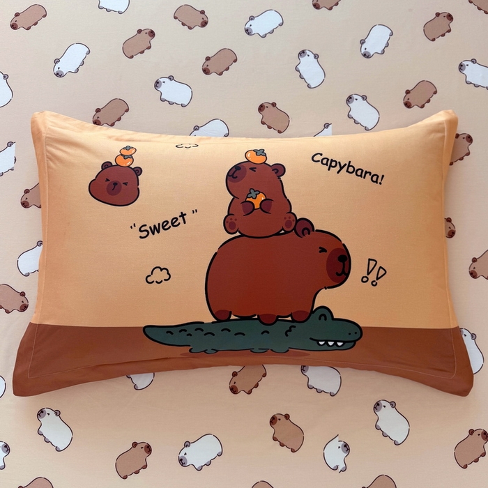 91家纺网 家纺一手货源 找家纺 蘭菲家纺 2025新款全棉大版卡皮巴拉系列四件套 征服拉